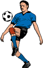Picture of a man kicking a soccer ball