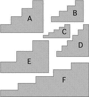 Image showing 6 different sets of stairs with different sized steps.