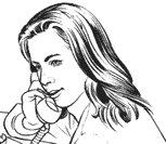 A picture of a woman on the phone calling for a cab.